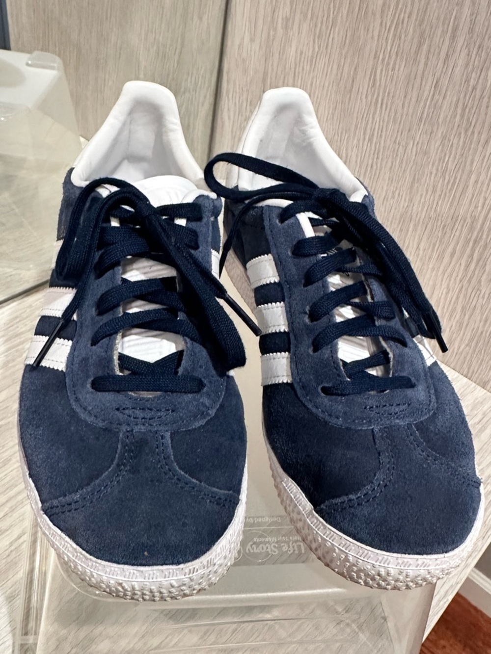 adidas navy and white Samba sneaker.. kids or women